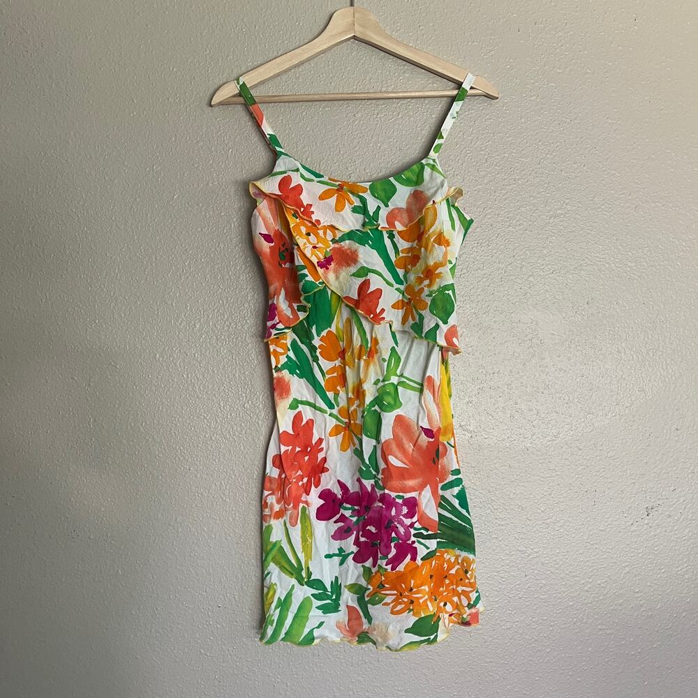 Jams World Vintage Floral Summer Garden Ruffle tank dress